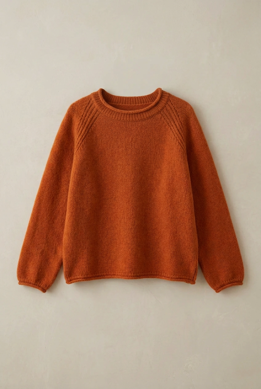Cashmere Rolled Neck Knit Sweater