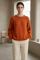 Cashmere Rolled Neck Knit Sweater