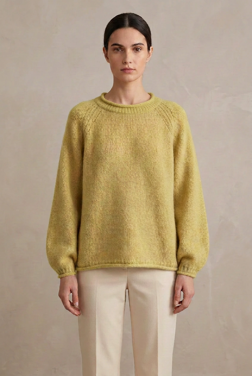 Cashmere Rolled Neck Knit Sweater