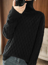 Slouchy Turtleneck Wool Sweater