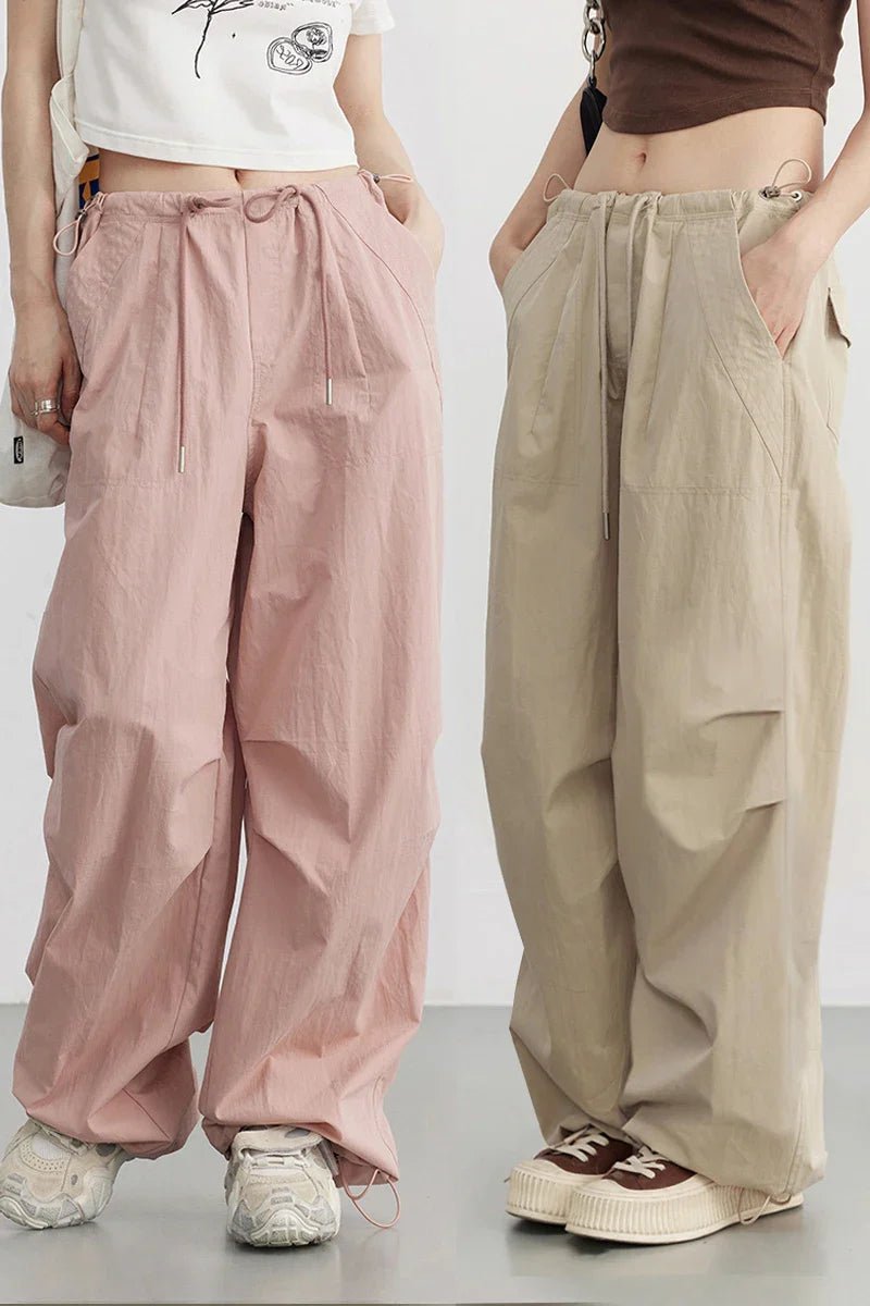 Cotton Blended Wide Leg Hip Hop Trousers