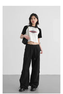 Cotton Blended Wide Leg Hip Hop Trousers