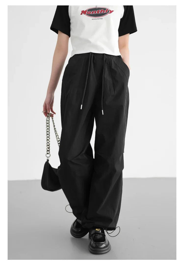 Cotton Blended Wide Leg Hip Hop Trousers