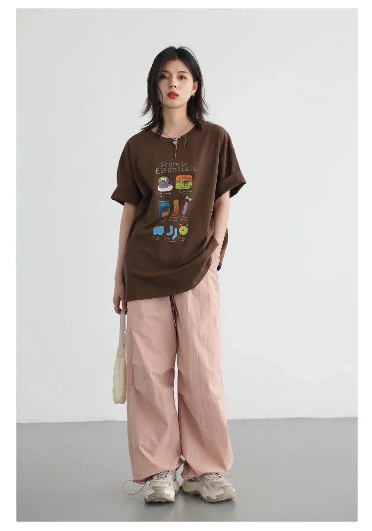 Cotton Blended Wide Leg Hip Hop Trousers
