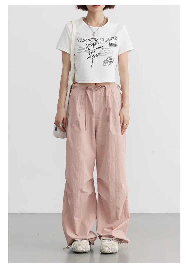Cotton Blended Wide Leg Hip Hop Trousers