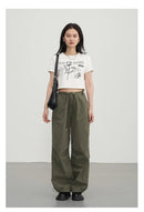 Cotton Blended Wide Leg Hip Hop Trousers