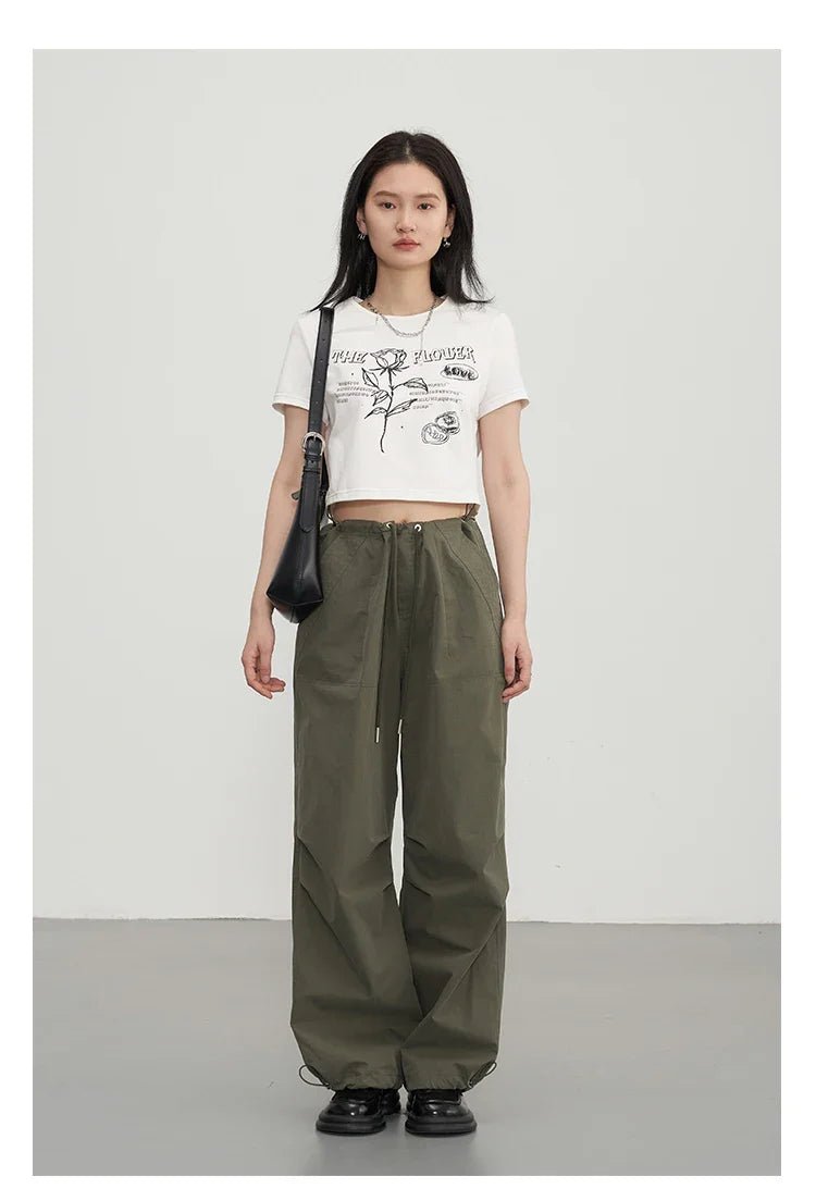 Cotton Blended Wide Leg Hip Hop Trousers