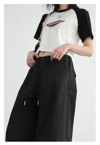 Cotton Blended Wide Leg Hip Hop Trousers