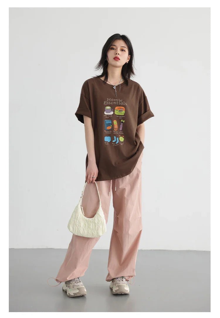 Cotton Blended Wide Leg Hip Hop Trousers