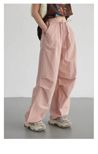 Cotton Blended Wide Leg Hip Hop Trousers